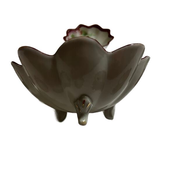 VTG Nippon Handpainted Pink Rose 7pc Nut 3 Leg Porcelain Bowl Set - Picture 3 of 5